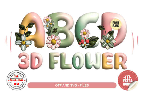 Bring Your Designs to Life with 3D Flower Font